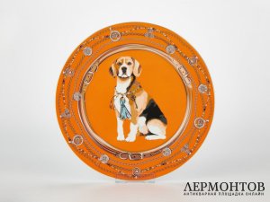 Тарелка настенная «Бигль». Фарфор, Rosenthal, Германия