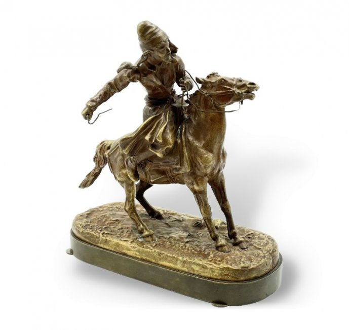 Скульптура Киргиз-кайсаки на лошади. Россия, Е. Лансере, 1880-1890-е гг. Бронза.