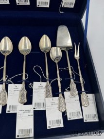 Набор для чая и кофе из 15 предметов. Серебро 925, Красносельский ювелирпром, 2000-е