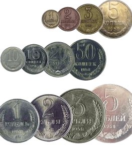 Монеты номиналом 2, 3, 5, 10 рублей и червонцы СССР: тиражные, пробные, юбилейные, местные и с браком