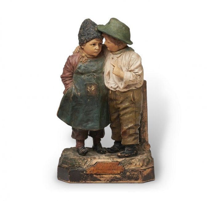 Статуэтка «Секрет». Терракота, Johann & Ferdinand Maresch, Австрия, рубеж XIX–XX веков