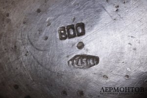Ваза для фруктов на ножке. Серебро 800 пробы. Италия, XX век.