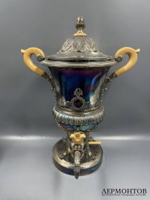 Чайно-кофейный сервиз в стиле ампир с орлами, выпуск 30 из 50. Серебро 925 пробы, Faberge