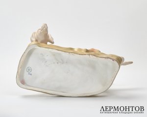 Статуэтка «Охотник с собакой». Фарфор, Royal Dux, Чехословакия