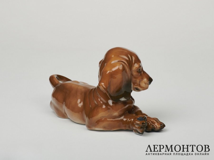 Статуэтка «Щенок таксы». Фарфор, Rosenthal, Германия, 1960 год