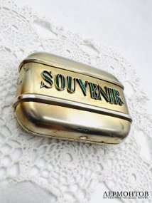 Кошелёк «Souvenir». Серебро 84 пробы, малахит, Россия, 1880-е годы