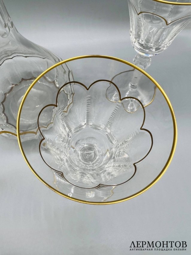 Набор для напитков: графин и 4 бокала. Хрусталь, Faberge, Франция, современная работа