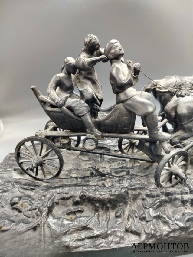 Статуэтка «Возвращение с ярмарки» («Тройка летняя»). Чугун, по модели Е. А. Лансере, СССР, 1948 год