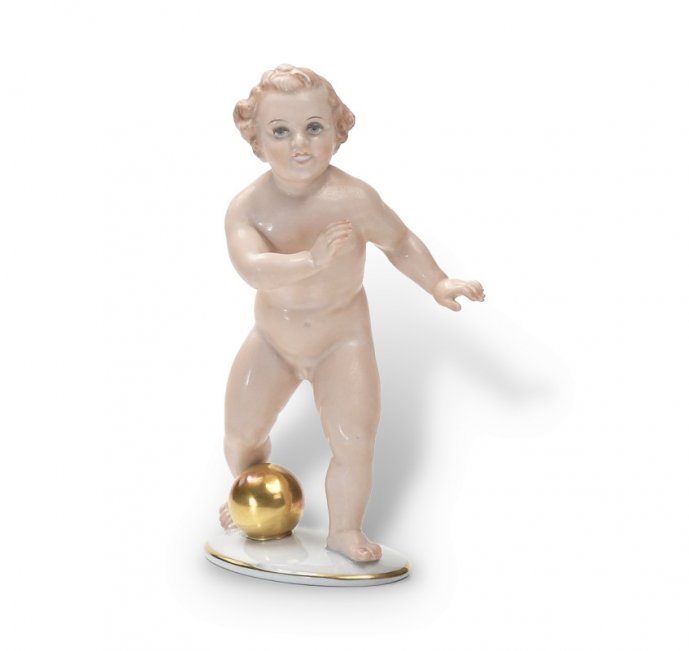 Статуэтка «Путти футболист». Фарфор, Rosenthal, Германия