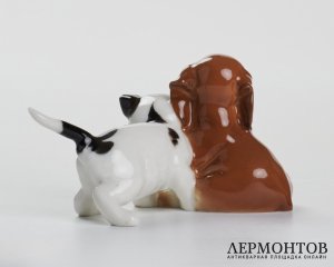 Статуэтка «Дружба. Такса и кошка». Фарфор, Hutschenreuther, Германия, конец XX века