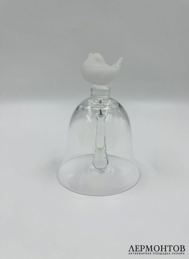Колокольчик с птенцом. Хрусталь, Lalique, Франция, 2000-е годы