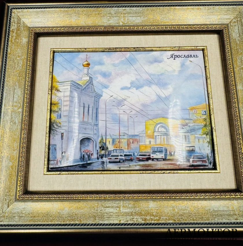 Панно «Ярославль». Медь, эмаль, «Ростовская финифть», художник Ю. Р. Ермаченкова, Рос
