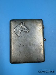 Портсигар с головой коня. Серебро 84 пробы, Россия, 1899–1908 годы