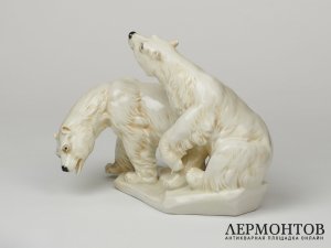 Статуэтка «Медведи». Фарфор, Karl Ens, Германия, середина XX века