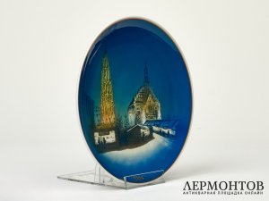 Тарелка настенная «Рождественский базар в Нюрнберге». Фарфор, Rosenthal, Германия, 1964 год