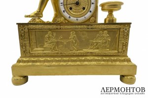 Каминные часы Ампир А. Македонский. Франция, Париж, 1800-1820-е гг. Бронза, литье.