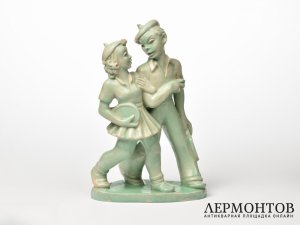 Статуэтка «Теннисисты». Komlos, Венгрия, 1931–1945 годы