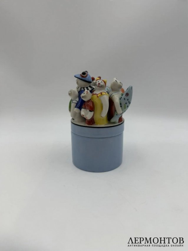 Шкатулка «Коты» из серии «Benedikt & Friends». Фарфор, роспись, Villeroy & Boch, художница R. Benedikt, Германия