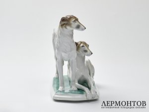 Статуэтка «Борзые». Фарфор, Тюрингия, Германия, середина XX века