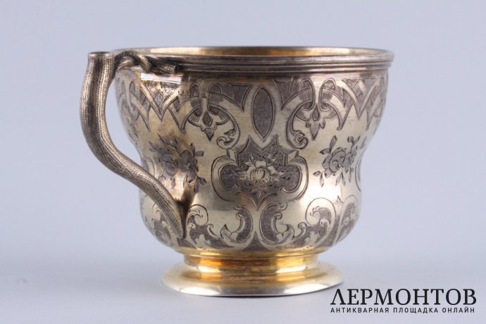 Чайная пара. Жолпин Николай. Серебро 84 пробы. Россия, Санкт-Петербург, 1856 год.