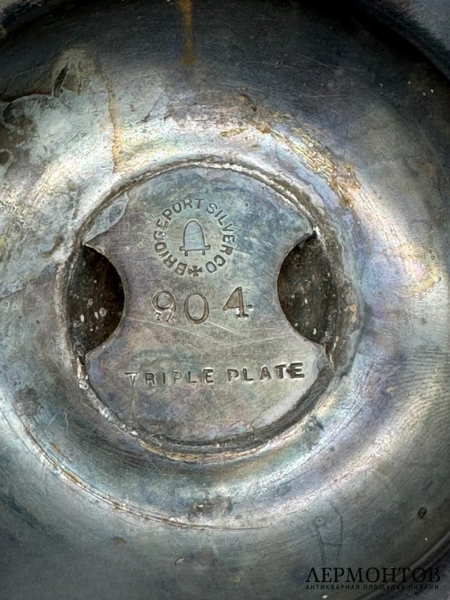 Блюдо для сервировки с маскаронами. Металл, серебрение, Bridgeport Silver Co., США, начало 20 века