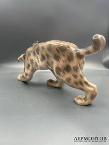 Статуэтка «Дикий кот». Фарфор, роспись, Dahl Jensen, Дания, середина 20 века