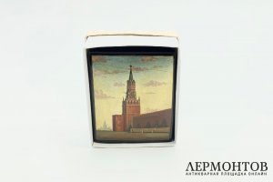 Шкатулка Спасская башня Московского Кремля. СССР, Федоскино, 1963 г. Папье-маше.