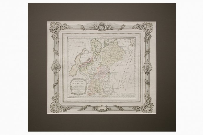 Карта. Европейская часть Российской империи. Louis Brion. Париж, 1766 год.