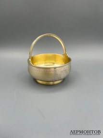 Ваза-конфетница в неорусском стиле. Серебро 84 пробы, М. Иванов, Россия, 1890 год