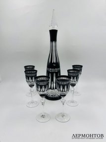 Набор для крепких напитков: штоф и 6 рюмок. Хрусталь, Cristallerie Strauss, Бразилия