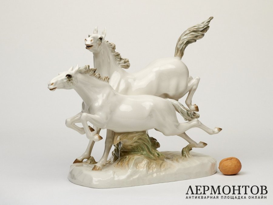 Статуэтка «Бегущие лошади». Фарфор, Hutschenreuther, Германия, 1920–1938 годы