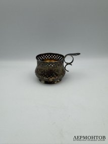 Подстаканник с цветочным фризом. Серебро 84 пробы, А. В. Векман, Россия, 1870 год