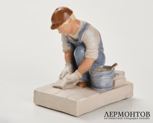 Статуэтка «Плиточник». Гипс, Perkeo, Нидерланды, 1970-е годы