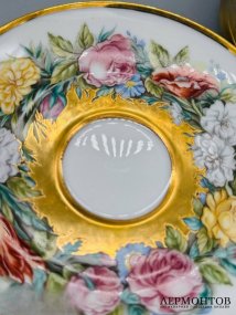 Чайный сервиз «Русская старина». Фарфор, роспись, мастерская Лады Быстрицкой, Россия, 2009 год
