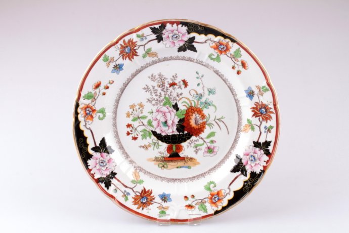 Тарелка в стиле шинуазри. Завод Попова. Фарфор. Российская империя