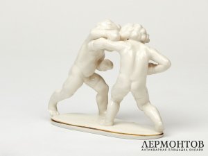 Статуэтка «Боксеры». Фарфор, Lorenz Hutschenreuther, Германия, 1938–1955 годы