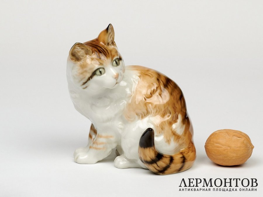 Статуэтка «Кошка». Фарфор, Lorenz Hutschenreuther, Германия, 1955–1968 годы