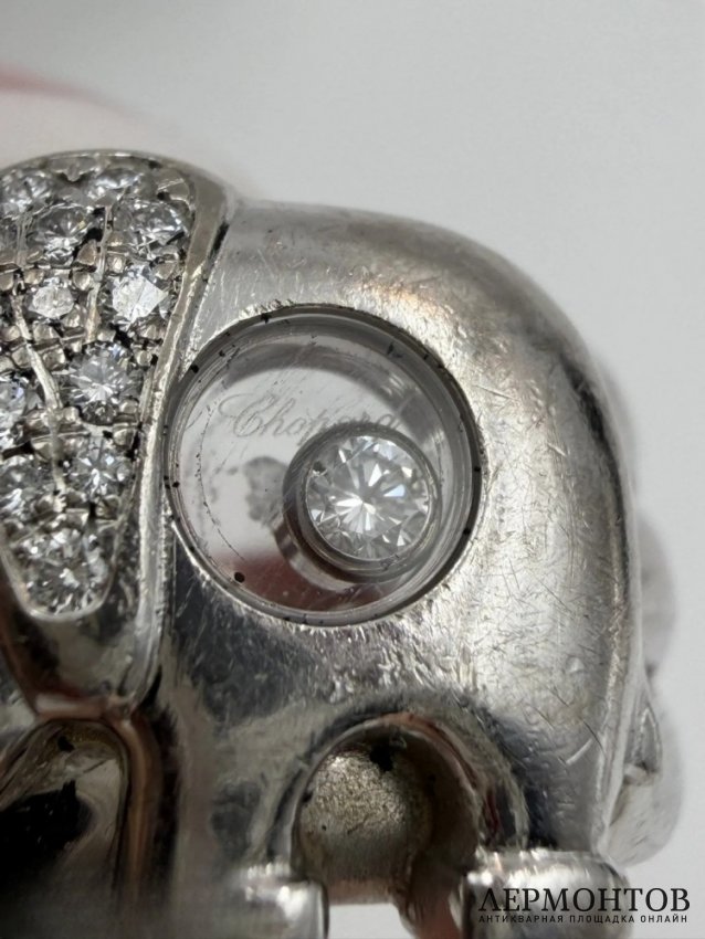 Кольцо «Happy Diamonds Elephant» с бриллиантом. Белое золото 750, Chopard, Швейцария
