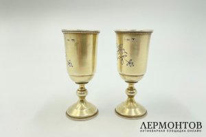 Парные рюмки, Россия, рубеж 19-20 вв. Серебро 84 пробы.