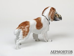 Статуэтка «Кокер-спаниель с дичью». Фарфор, Rosenthal, Германия, 1977 год