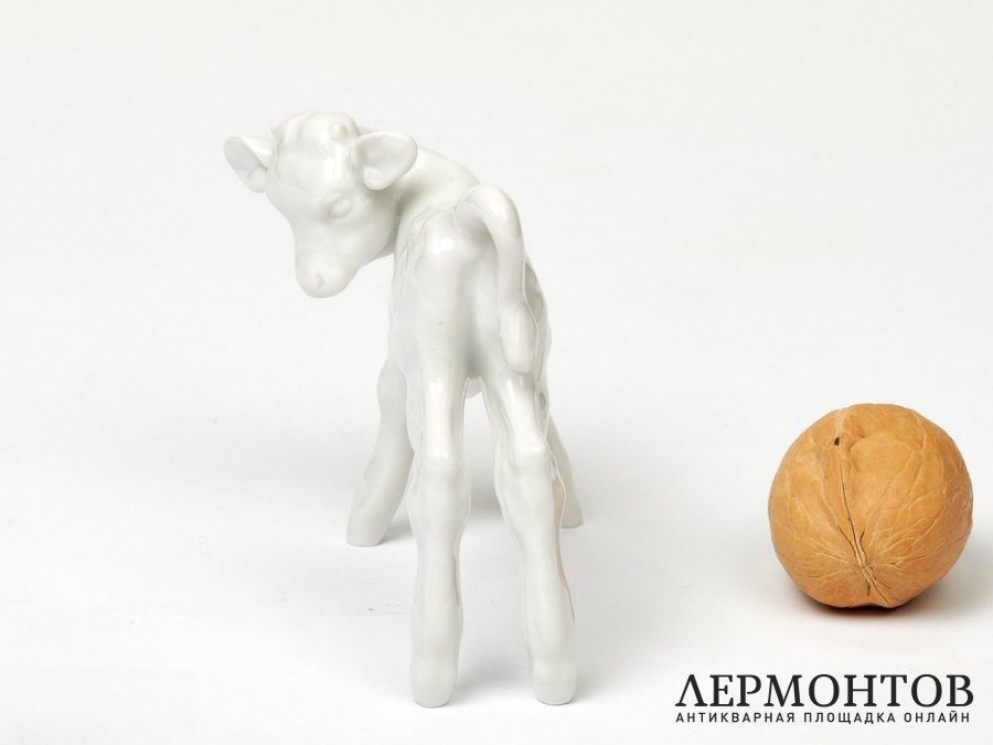 Статуэтка «Теленок». Фарфор, Meissen, Германия, 1930–1940 годы