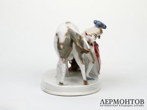 Статуэтка «Тореадор и бык». Фарфор, Carl Teichert, Германия, 1920-е годы