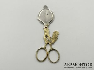 Антикварные ножницы для яиц в виде петушка. Зап. Европа, 1 пол. 20 века.