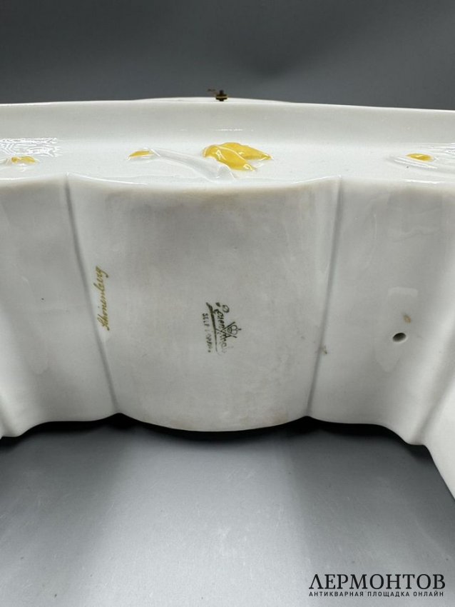 Каминные часы с девушкой и путти. Фарфор, роспись, Rosenthal, Германия, начало 20 века