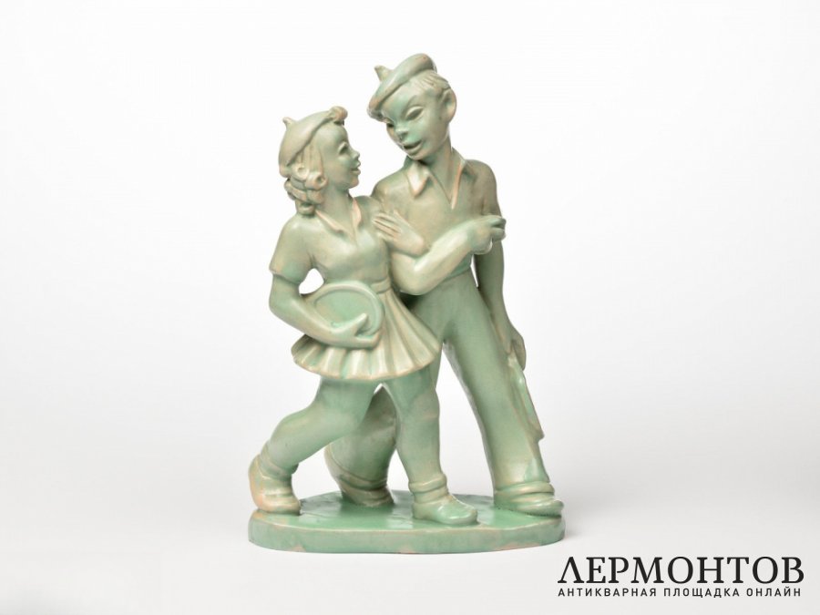 Статуэтка «Теннисисты». Komlos, Венгрия, 1931–1945 годы