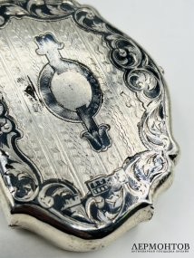 Кошелёк с черневым орнаментом. Серебро 84 пробы, М. Парамонов, Россия, 1862 год