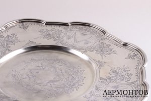 Блюдо в русском стиле. Чумаков. Серебро 84 пробы. Россия, Москва, 1894 год.