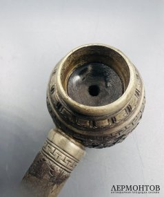 Трубка в восточном стиле с драконом. Серебро, Китай, 1-я половина 20 века