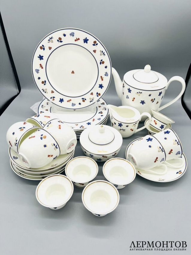 Чайный сервиз на 6 персон. Фарфор, Villeroy & Boch, дизайнер Paloma Picasso, Германия, 20 век