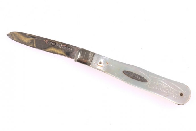 Нож складной George Ibberson. Серебро 925. Англия